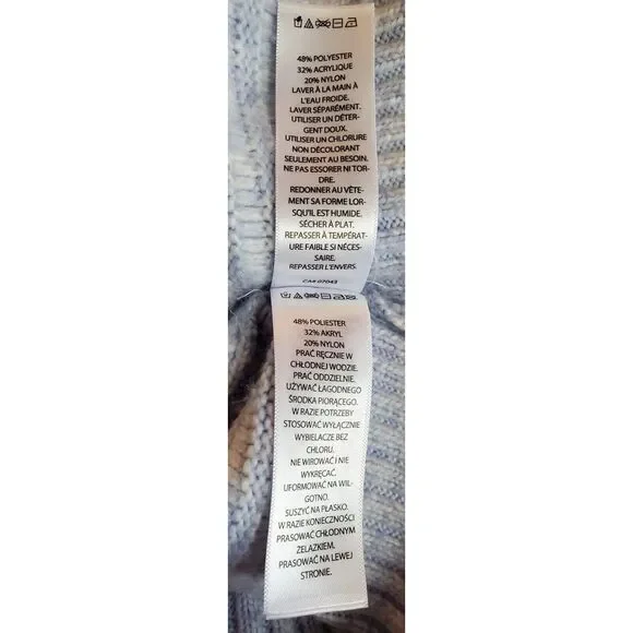 Sincerely Jules Sweater US LG Ribbed Powder Blue Ribbed Texture Long Sleeve - Picture 9 of 9